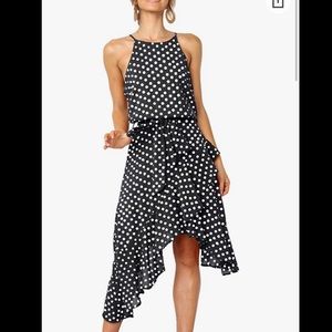 Ecowish Black and white polka dot dress size small